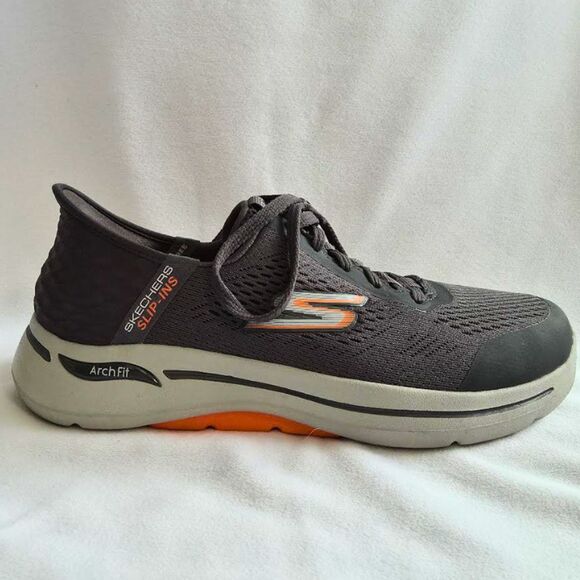 Skechers Sneakers I Men's 9W I Slip-ins I Arch Fit I Gray Orange I Simplicity 2 - Picture 1 of 10